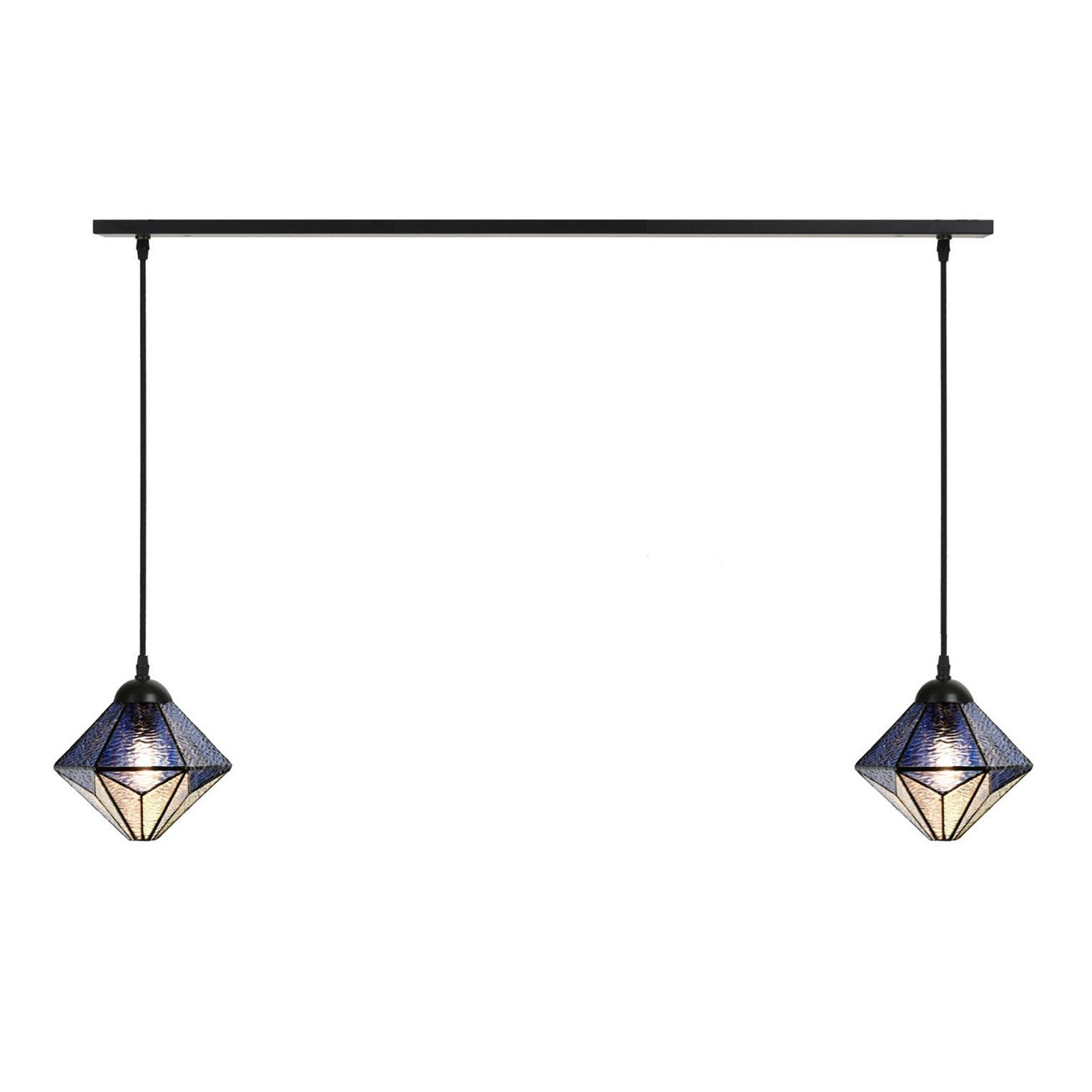 Art Deco Trade - 2 x Tiffany Akira Blue aan plafondbalk