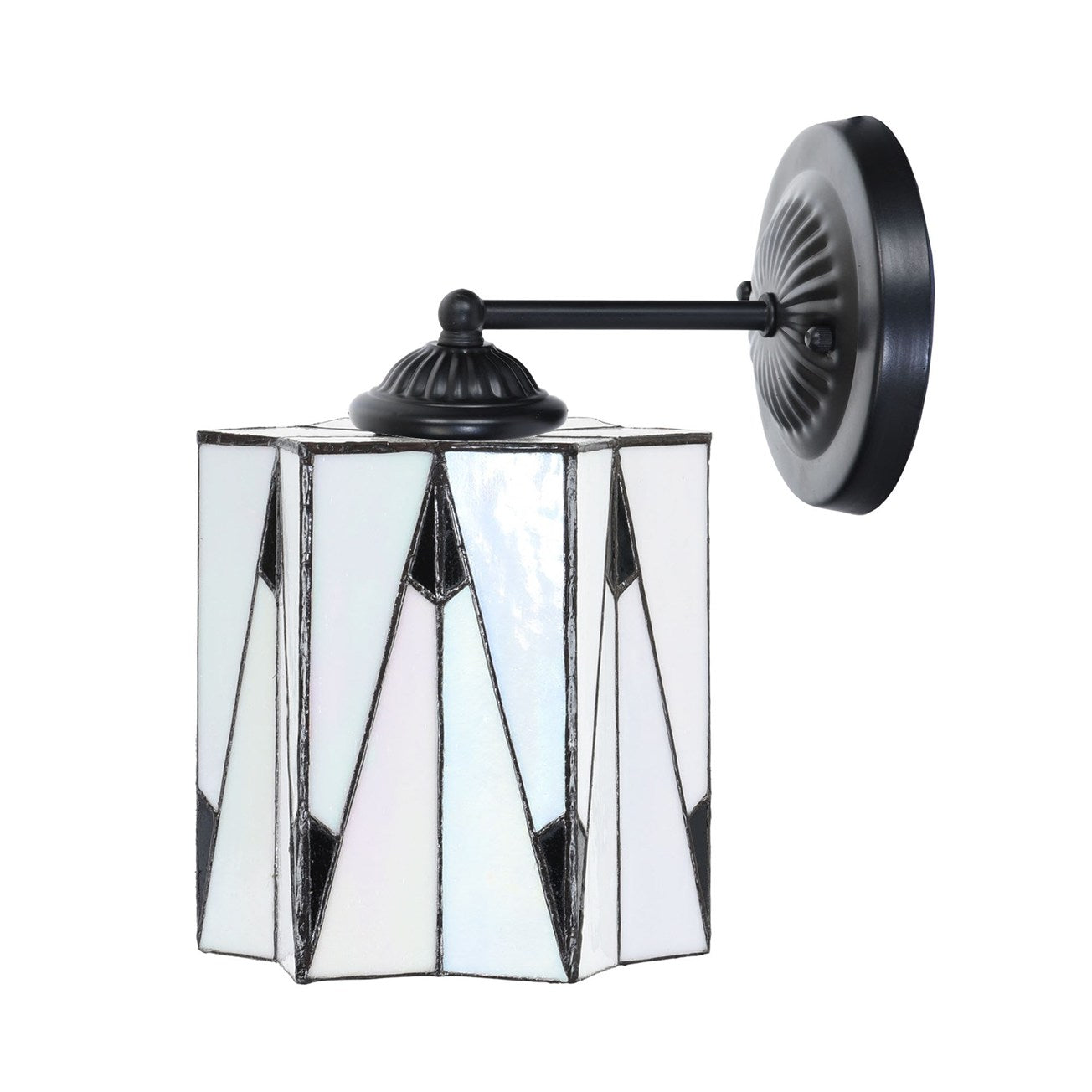 Art Deco Trade - Tiffany wandlamp zwart met French Art Deco